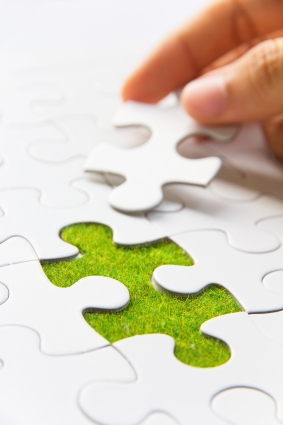 hand holding a puzzle piece, green space concept © ponsulak - fotolia.com Bei der Diagnose müssen oftmals Puzzleteile zusammengefügt werden